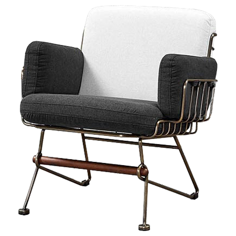 Кресло Jenson Armchair Серый Коричневый Бронза Кресло Jenson Armchair Серый Коричневый Бронза в Липецке | Loft Concept