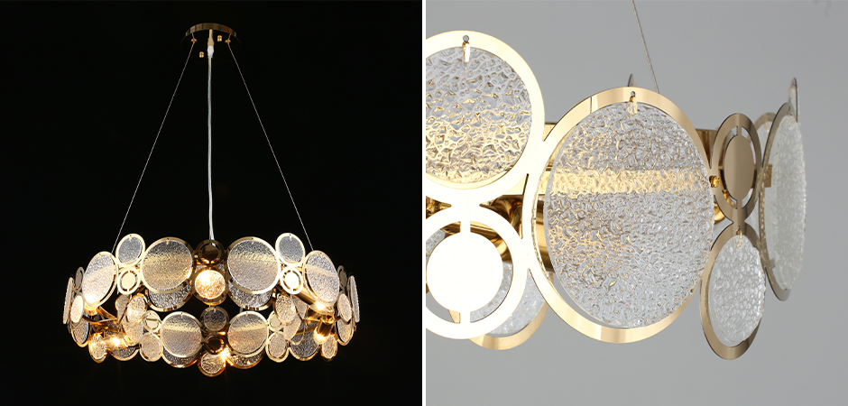 Люстра с рельефным стеклом Golden Circles Люстра с рельефным стеклом Golden Circles - Loft-Concept в Липецке