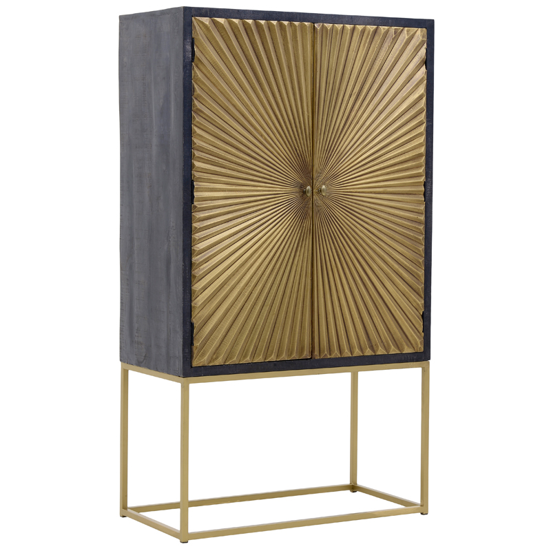 Шкаф Loritz Sun Cupboard Золотой Черный Шкаф Loritz Sun Cupboard Золотой Черный в Липецке | Loft Concept