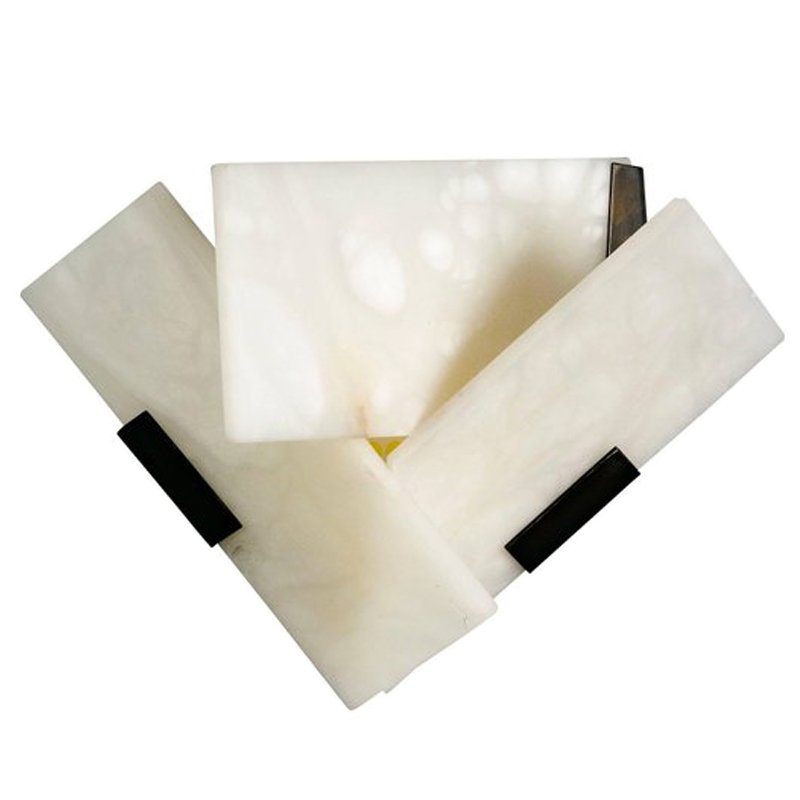 Бра Pierre Chareau Manner Large Fly 3 Alabaster Sconces Белый Мрамор Bianco Черный Бра Pierre Chareau Manner Large Fly 3 Alabaster Sconces Белый Мрамор Bianco Черный в Липецке | Loft Concept