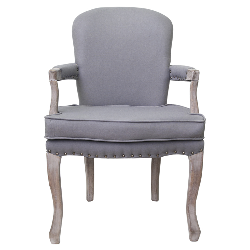 Кресло Aubrey Classical Armchair grey flax Серый Коричневый Кресло Aubrey Classical Armchair grey flax Серый Коричневый в Липецке | Loft Concept