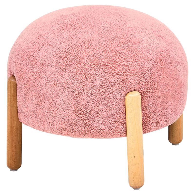 Пуф круглый на деревянных ножках Ralfie Pouf Pink Розовый Древесина Пуф круглый на деревянных ножках Ralfie Pouf Pink Розовый Древесина в Липецке | Loft Concept