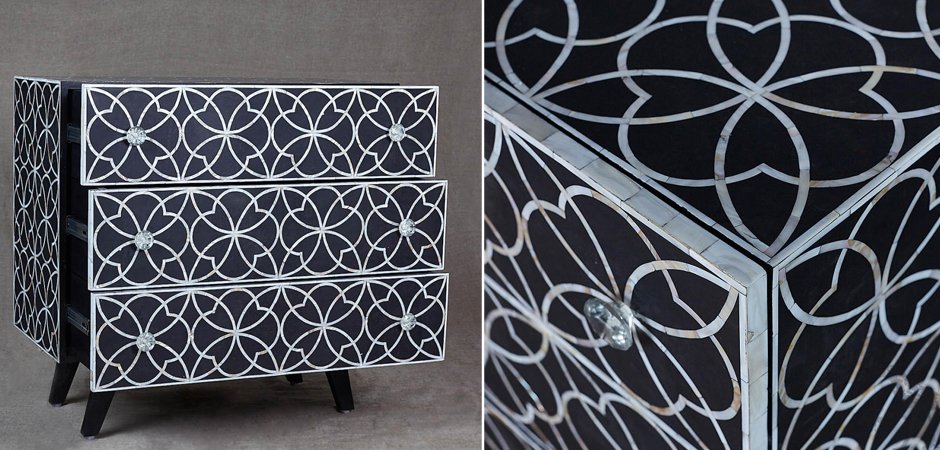 Комод с инкрустацией костью Inlaid Bone Flower Geometry Комод с инкрустацией костью Inlaid Bone Flower Geometry - Loft-Concept в Липецке