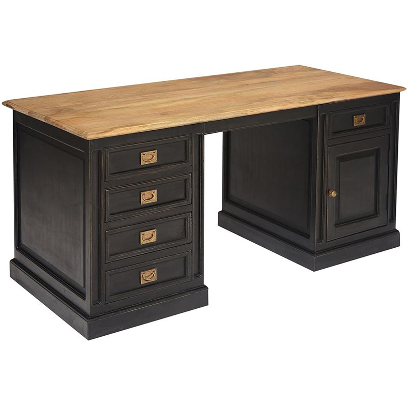 Рабочий стол Provence Sylvie Desktop Черный Древесина Рабочий стол Provence Sylvie Desktop Черный Древесина в Липецке | Loft Concept