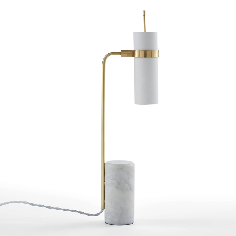 Настольная лампа Detlef Table lamp white marble Белый Мрамор Bianco Латунь Настольная лампа Detlef Table lamp white marble Белый Мрамор Bianco Латунь в Липецке | Loft Concept