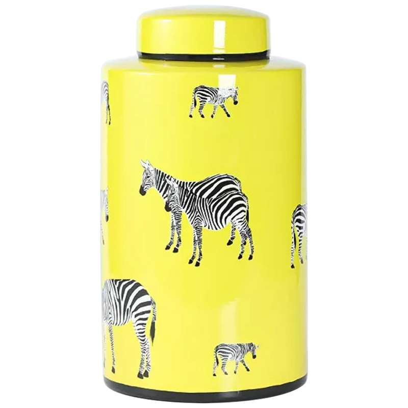 Ваза Yellow Vase Zebra Желтый Белый Черный Ваза Yellow Vase Zebra Желтый Белый Черный в Липецке | Loft Concept