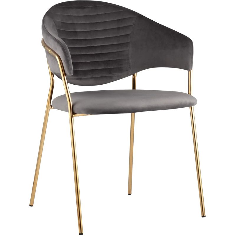 Стул Alexis Chair Серый Велюр Золотые ножки Серый Золотой Стул Alexis Chair Серый Велюр Золотые ножки Серый Золотой в Липецке | Loft Concept