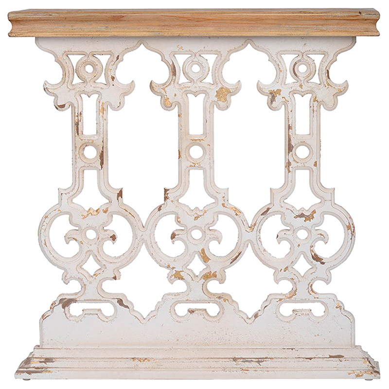 Винтажная консоль Aged Wood Коричневый Белый Винтажная консоль Aged Wood Коричневый Белый в Липецке | Loft Concept