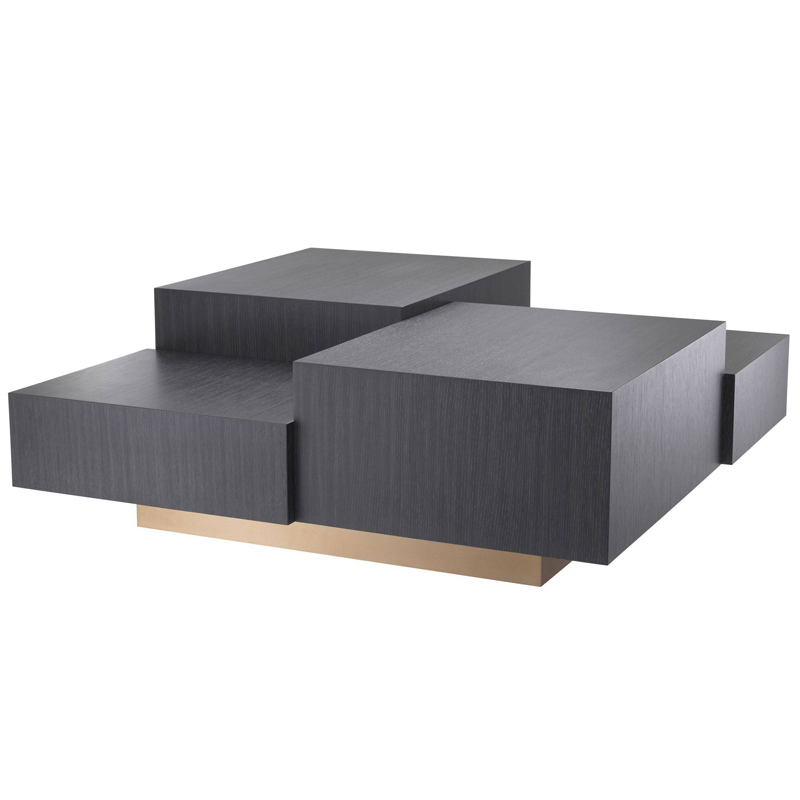 Кофейный стол Eichholtz Coffee Table Nerone Дерево Темно-Серый Матовая латунь Кофейный стол Eichholtz Coffee Table Nerone Дерево Темно-Серый Матовая латунь в Липецке | Loft Concept