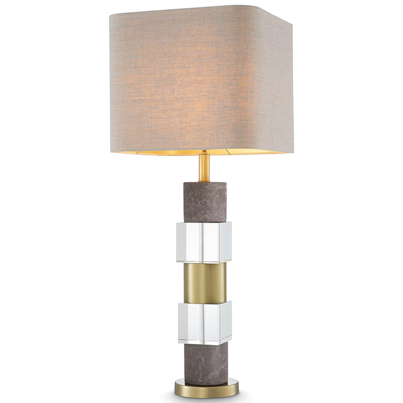 Настольная лампа Eichholtz Table Lamp Cullingham Grey Marble Латунь Прозрачное Стекло Серый Бежево-серый Настольная лампа Eichholtz Table Lamp Cullingham Grey Marble Латунь Прозрачное Стекло Серый Бежево-серый в Липецке | Loft Concept