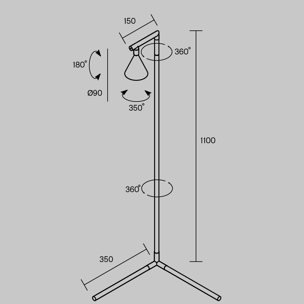 Напольный торшер светодионый Stripe 3000К 20Вт в Липецке