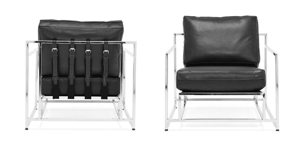 Кресло Black Calfskin Armchair Кресло Black Calfskin Armchair - Loft-Concept в Липецке