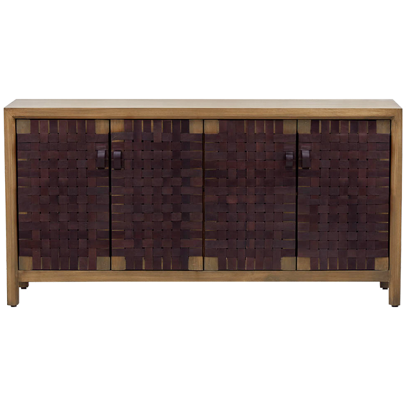 Комод Braided Leather Wood Chest of Drawers L Древесина Коричневый Комод Braided Leather Wood Chest of Drawers L Древесина Коричневый в Липецке | Loft Concept