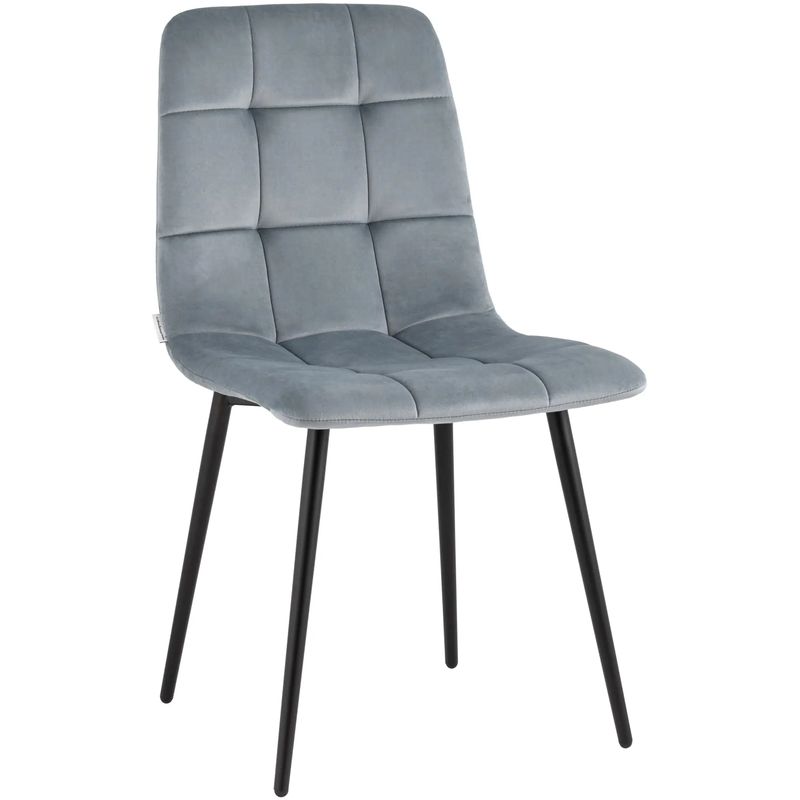 Стул NANCY Chair Серо-Голубой Велюр Серо-голубой Черный Стул NANCY Chair Серо-Голубой Велюр Серо-голубой Черный в Липецке | Loft Concept