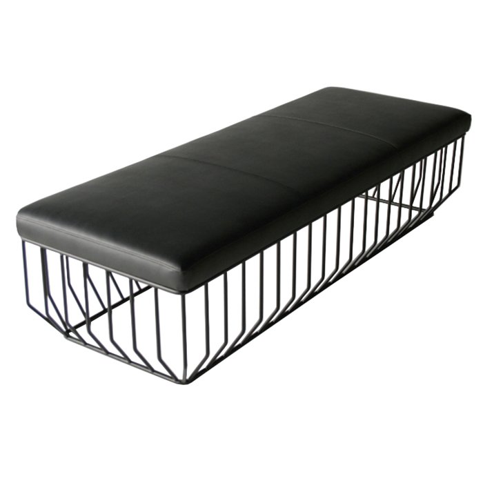 Банкетка Reza Feiz leather Bench Черный Банкетка Reza Feiz leather Bench Черный в Липецке | Loft Concept