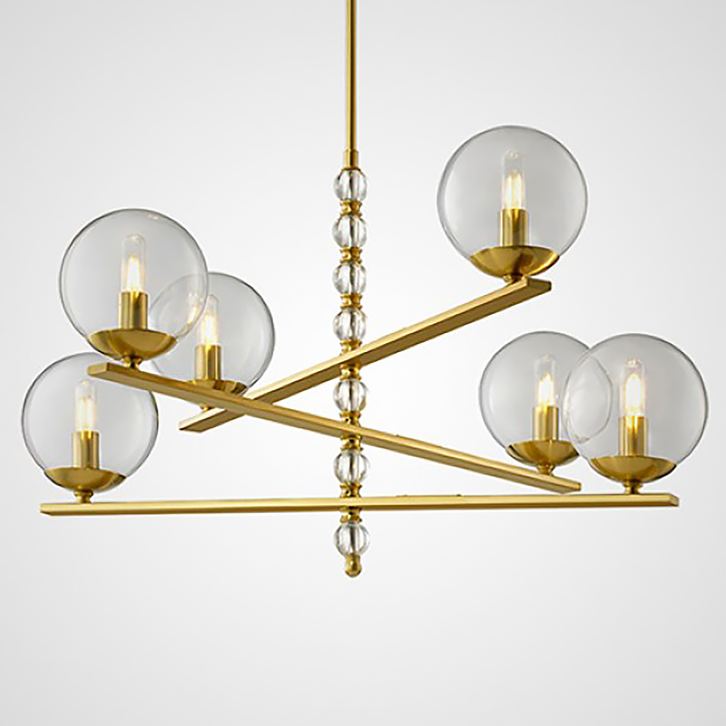 Люстра FONDO Chandelier Латунь Прозрачный Люстра FONDO Chandelier Латунь Прозрачный в Липецке | Loft Concept