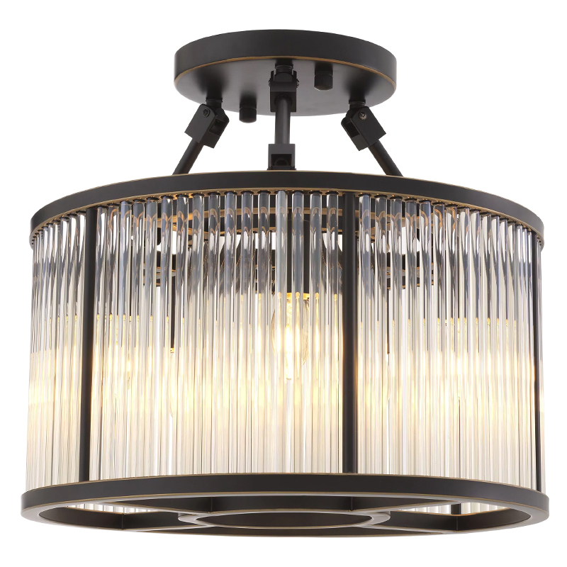 Потолочный светильник Eichholtz Ceiling Lamp Bernardi S Bronze Темная бронза Прозрачное Стекло Потолочный светильник Eichholtz Ceiling Lamp Bernardi S Bronze Темная бронза Прозрачное Стекло в Липецке | Loft Concept