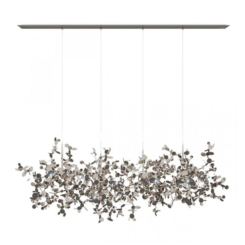 Люстра Terzani Argent Suspension Linear Silver длина 120 см Серебряный Люстра Terzani Argent Suspension Linear Silver длина 120 см Серебряный в Липецке | Loft Concept