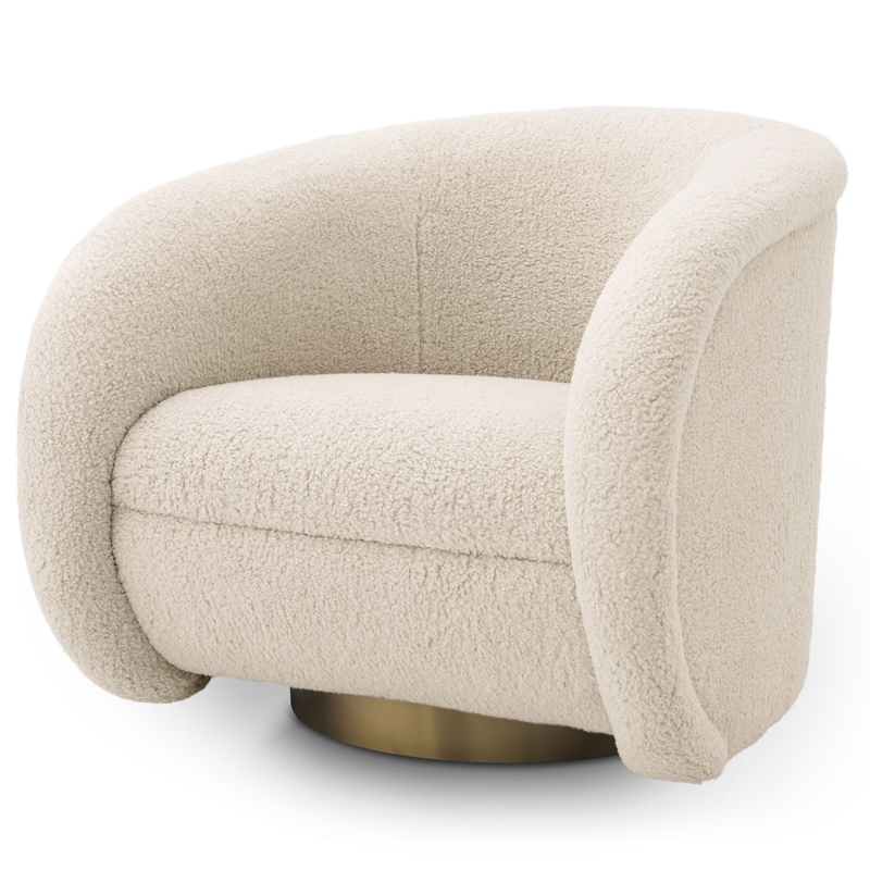 Кресло Eichholtz Swivel Chair Cristo Кремовый Латунь Кресло Eichholtz Swivel Chair Cristo Кремовый Латунь в Липецке | Loft Concept