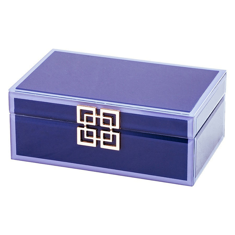 Шкатулка Dark Blue Glass Box Синий Шкатулка Dark Blue Glass Box Синий в Липецке | Loft Concept