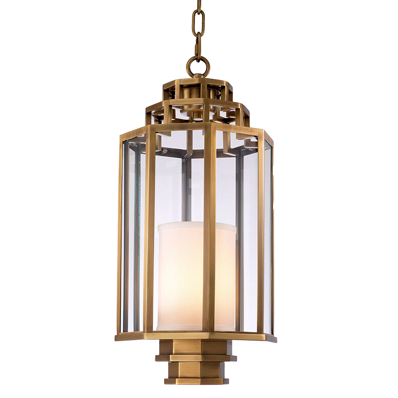 Подвесной светильник Eichholtz Lantern Monticello S Латунь Белый Прозрачное Стекло Подвесной светильник Eichholtz Lantern Monticello S Латунь Белый Прозрачное Стекло в Липецке | Loft Concept