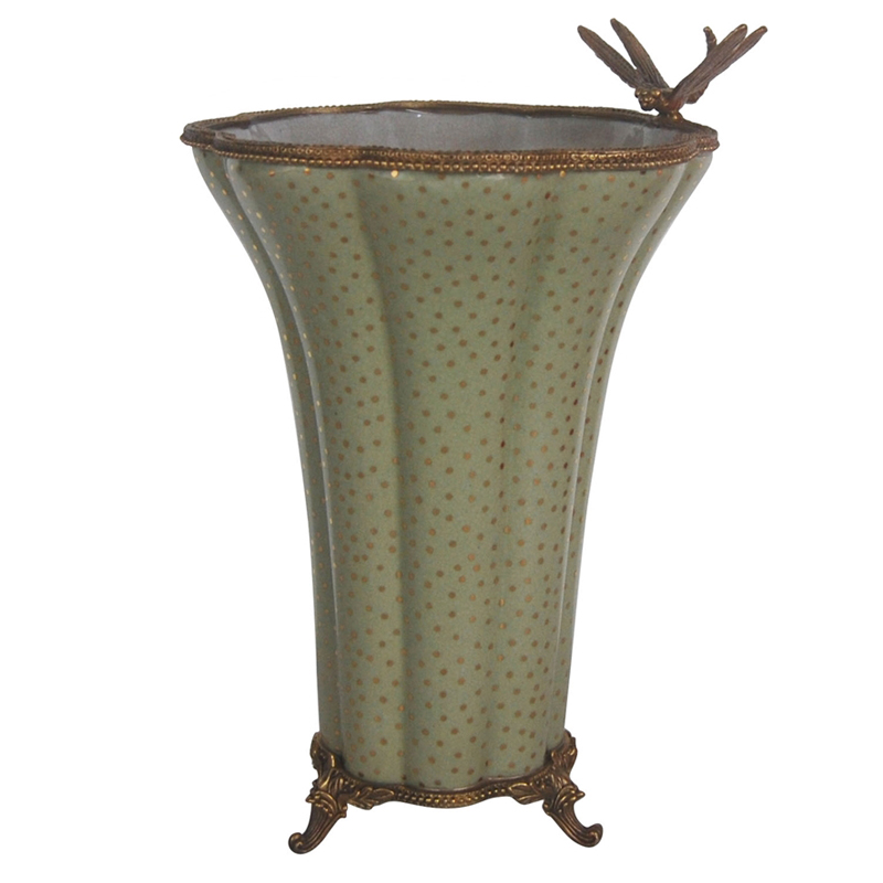 Ваза Dragonfly and Gold Dots Vase Бронза Золотой Ваза Dragonfly and Gold Dots Vase Бронза Золотой в Липецке | Loft Concept