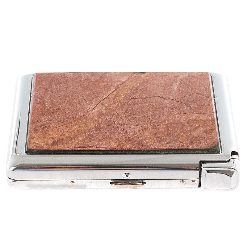 Портсигар на 20 сигарет с газовой зажигалкой из натурального камня Яшма Stone Cigarettes Cases Коричневый Серебряный Портсигар на 20 сигарет с газовой зажигалкой из натурального камня Яшма Stone Cigarettes Cases Коричневый Серебряный в Липецке | Loft Concept