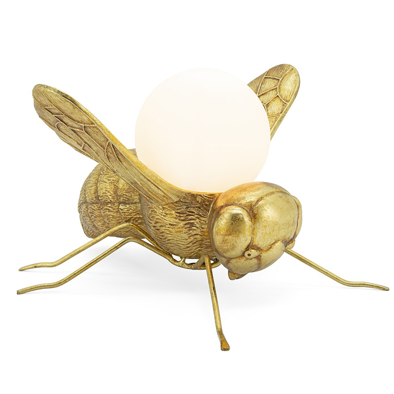Настольная лампа ABHIKA LAMP BEE Золотой Белое матовое стекло Настольная лампа ABHIKA LAMP BEE Золотой Белое матовое стекло в Липецке | Loft Concept
