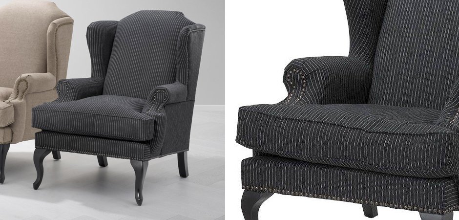 Кресло Eichholtz Chair Frank Sinatra Black & white Кресло Eichholtz Chair Frank Sinatra Black & white - Loft-Concept в Липецке