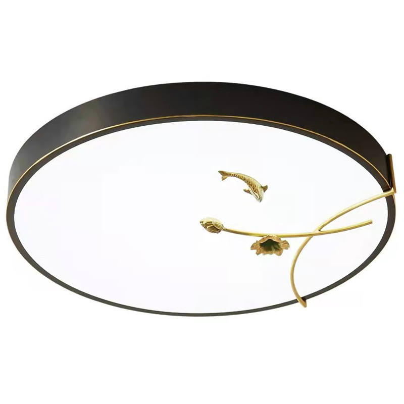 Круглый потолочный светильник Gold Fish Round Ceiling Lamp Black Черный Черный Белый Зеленый Круглый потолочный светильник Gold Fish Round Ceiling Lamp Black Черный Черный Белый Зеленый в Липецке | Loft Concept