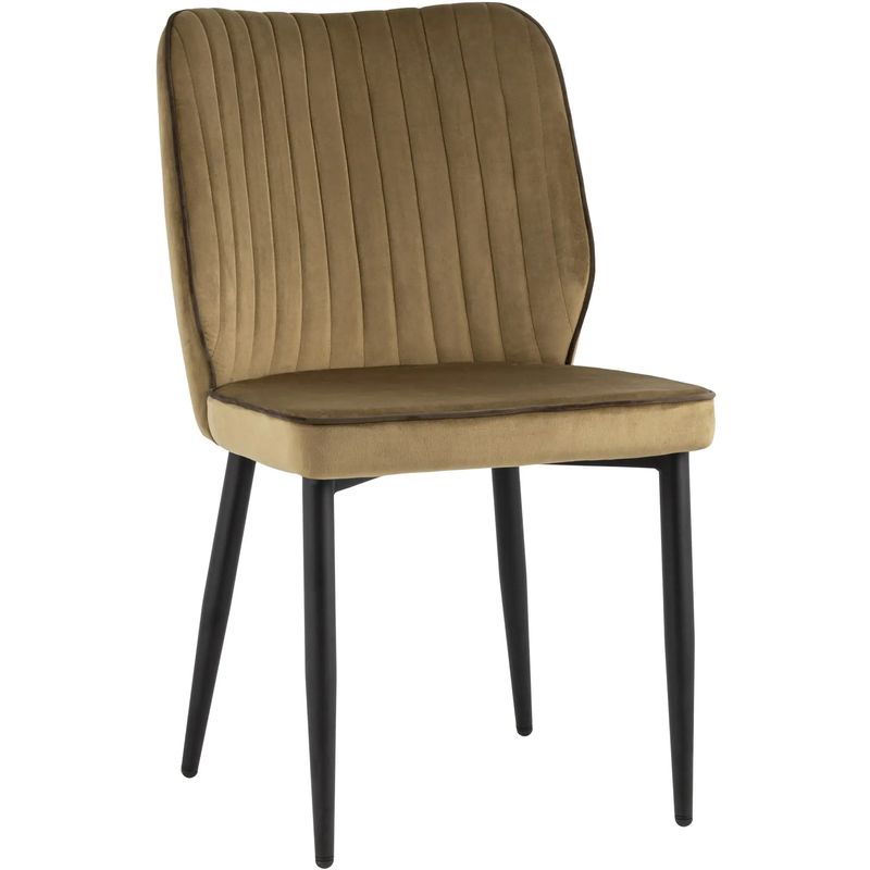 Стул Lawrence Chair Велюр Карамель Коричневый кант Карамель Коричневый Черный в Липецке | Loft Concept 