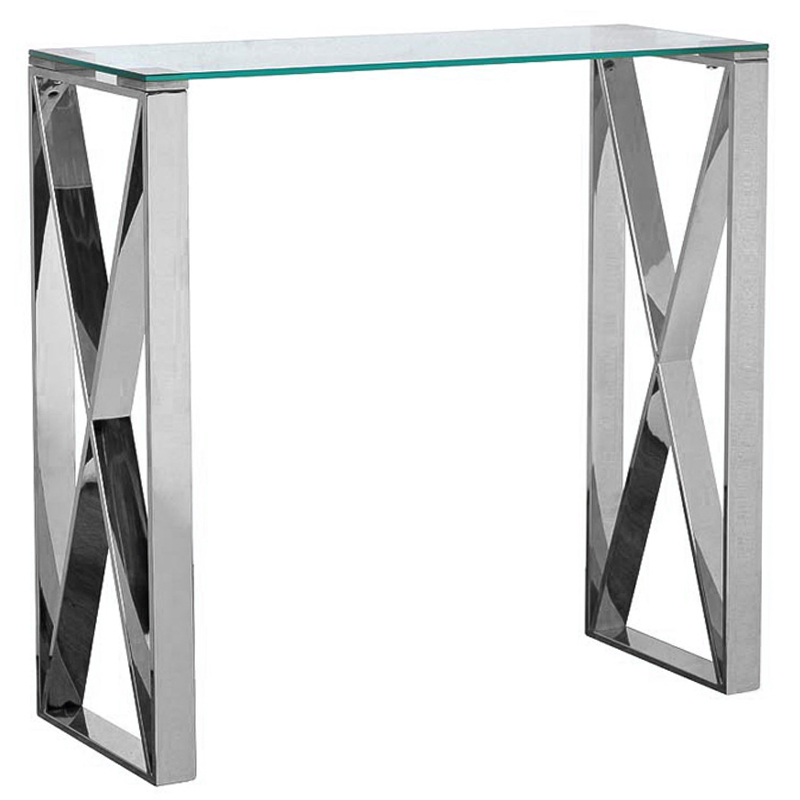 Консоль Silver Luxury Console Прозрачное Стекло Серебряный Консоль Silver Luxury Console Прозрачное Стекло Серебряный в Липецке | Loft Concept