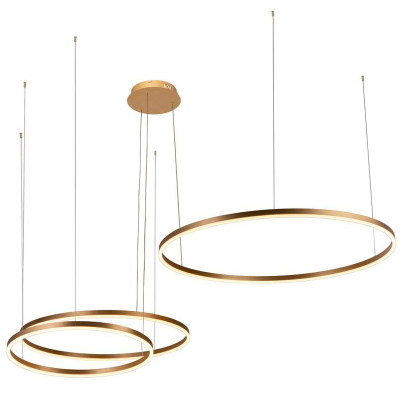 Люстра Yvette Ring Horizontal Trio Золотой Люстра Yvette Ring Horizontal Trio Золотой в Липецке | Loft Concept