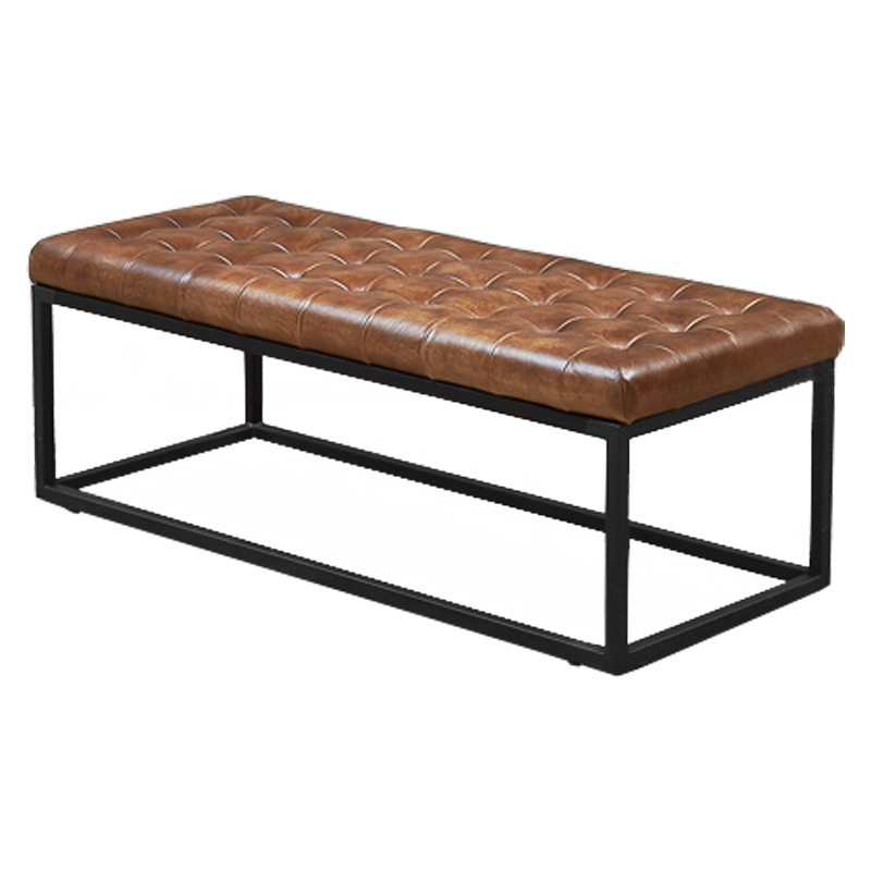 Банкетка Loft Leather Capitone Коричневый винтаж Черный Банкетка Loft Leather Capitone Коричневый винтаж Черный в Липецке | Loft Concept