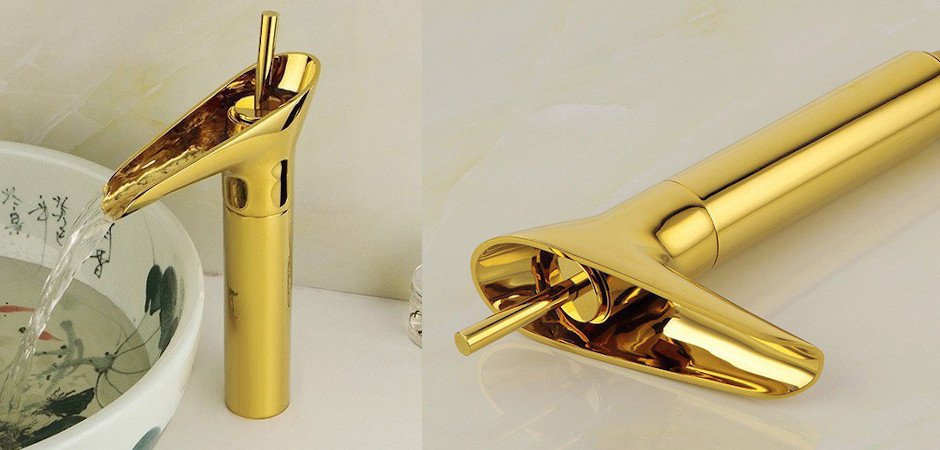 Смеситель для умывальника Золотой Gold toggle Смеситель для умывальника Золотой Gold toggle - Loft-Concept в Липецке