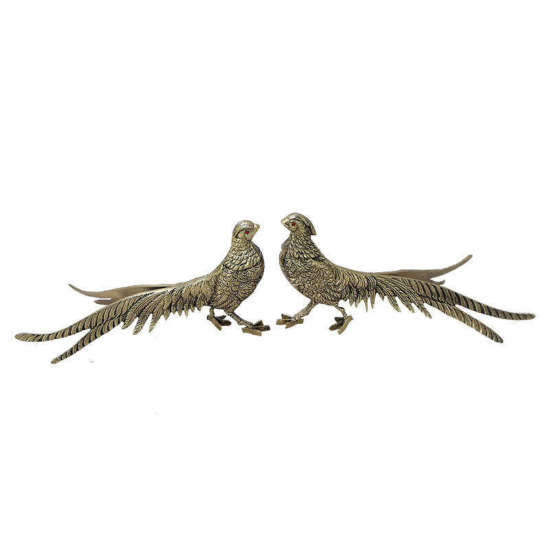 Статуэтка бронзовая пара Фазаны золотые Bronze Birds Золотой Статуэтка бронзовая пара Фазаны золотые Bronze Birds Золотой в Липецке | Loft Concept