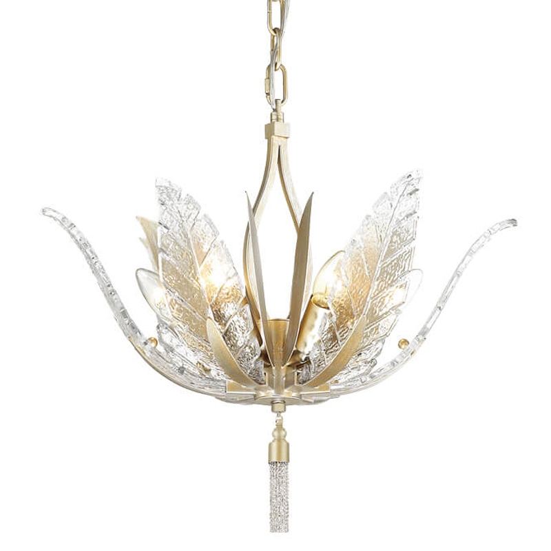 Люстра Glass Petals Chandelier 50 Золотой Прозрачный (Transparent) Люстра Glass Petals Chandelier 50 Золотой Прозрачный (Transparent) в Липецке | Loft Concept