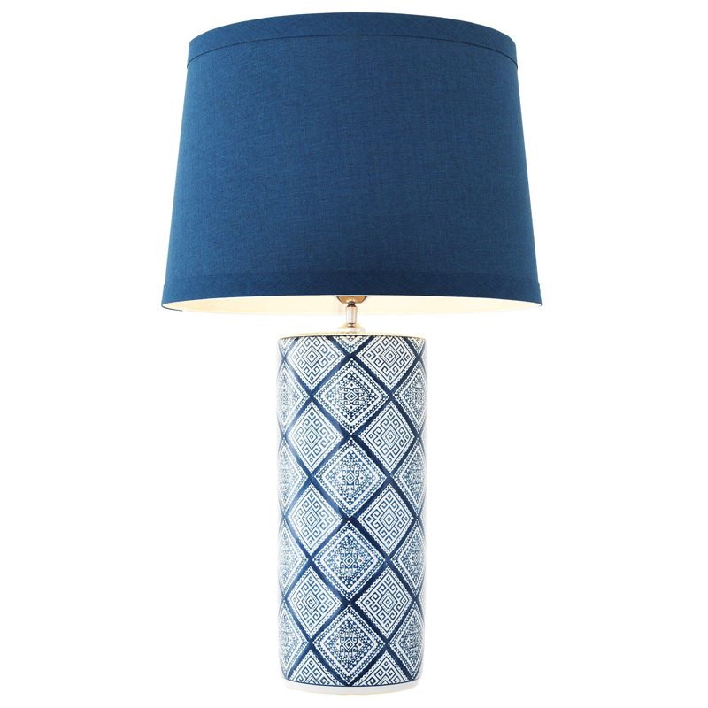 Настольная лампа Eichholtz Table Lamp Forever Белый Синий Настольная лампа Eichholtz Table Lamp Forever Белый Синий в Липецке | Loft Concept