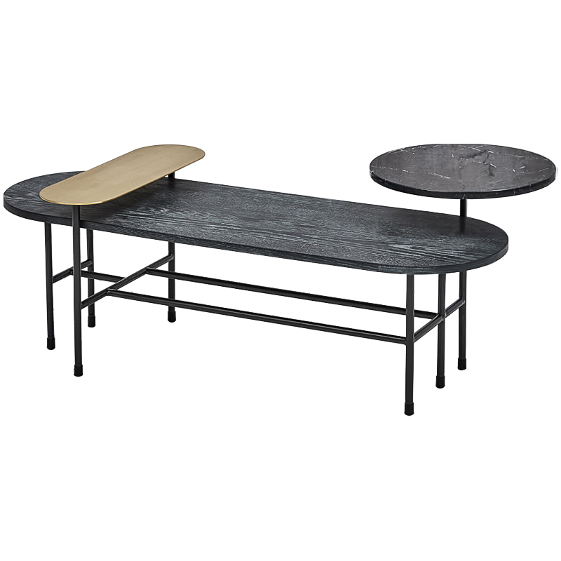 Кофейный столик Black Loft Coffee Table Черный Латунь Кофейный столик Black Loft Coffee Table Черный Латунь в Липецке | Loft Concept