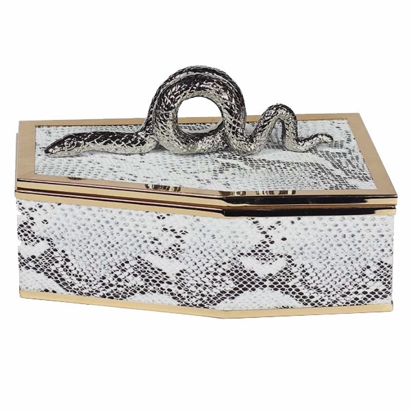 Шкатулка SNAKE BOX Серый Глянцевое золото Шкатулка SNAKE BOX Серый Глянцевое золото в Липецке | Loft Concept