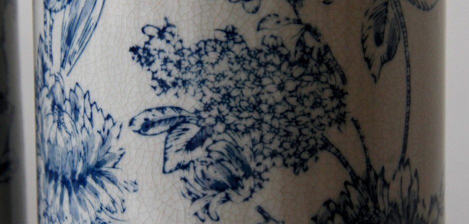 Вазы blue and white ornament Комплект из 2-х Вазы blue and white ornament Комплект из 2-х - Loft-Concept в Липецке