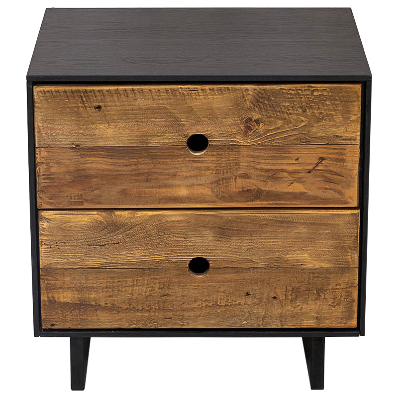 Тумбочка с 2-мя ящиками Russell Nightstand Коричневый Древесина Тумбочка с 2-мя ящиками Russell Nightstand Коричневый Древесина в Липецке | Loft Concept