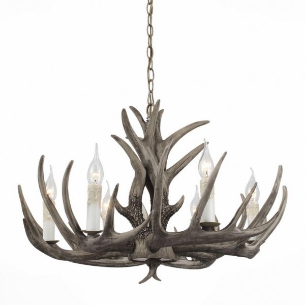 Люстра Hornland Chandelier 6 Grey Серый Люстра Hornland Chandelier 6 Grey Серый в Липецке | Loft Concept