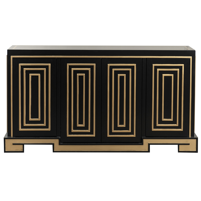 Комод в стиле арт-деко Meandro Chest of drawers Черный Черный Золотой Комод в стиле арт-деко Meandro Chest of drawers Черный Черный Золотой в Липецке | Loft Concept