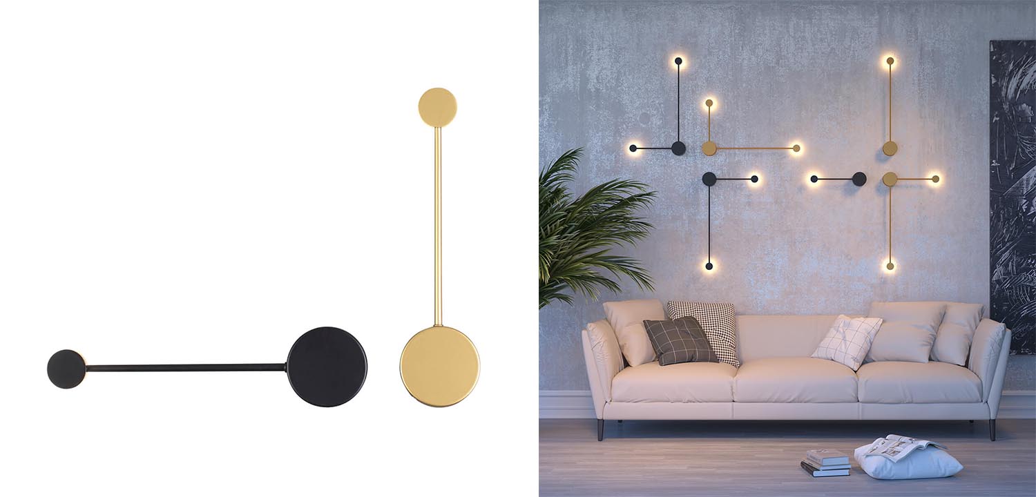 Бра Pin Wall Light Black 40 - фото