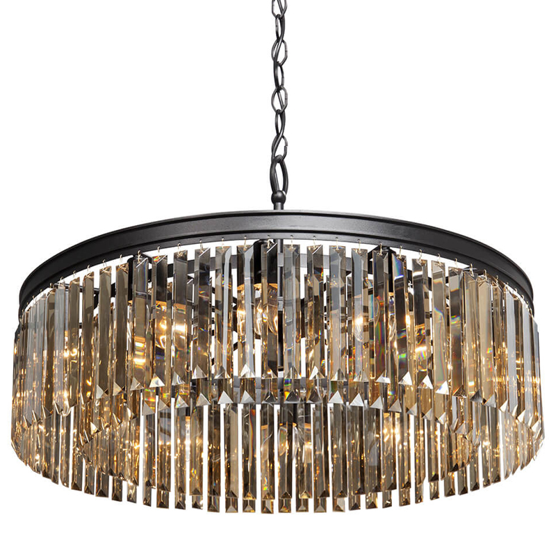 Люстра RH Rhys Amber GLASS Prism Round Chandelier Янтарное стекло 80 Черный матовый Прозрачное Стекло Люстра RH Rhys Amber GLASS Prism Round Chandelier Янтарное стекло 80 Черный матовый Прозрачное Стекло в Липецке | Loft Concept