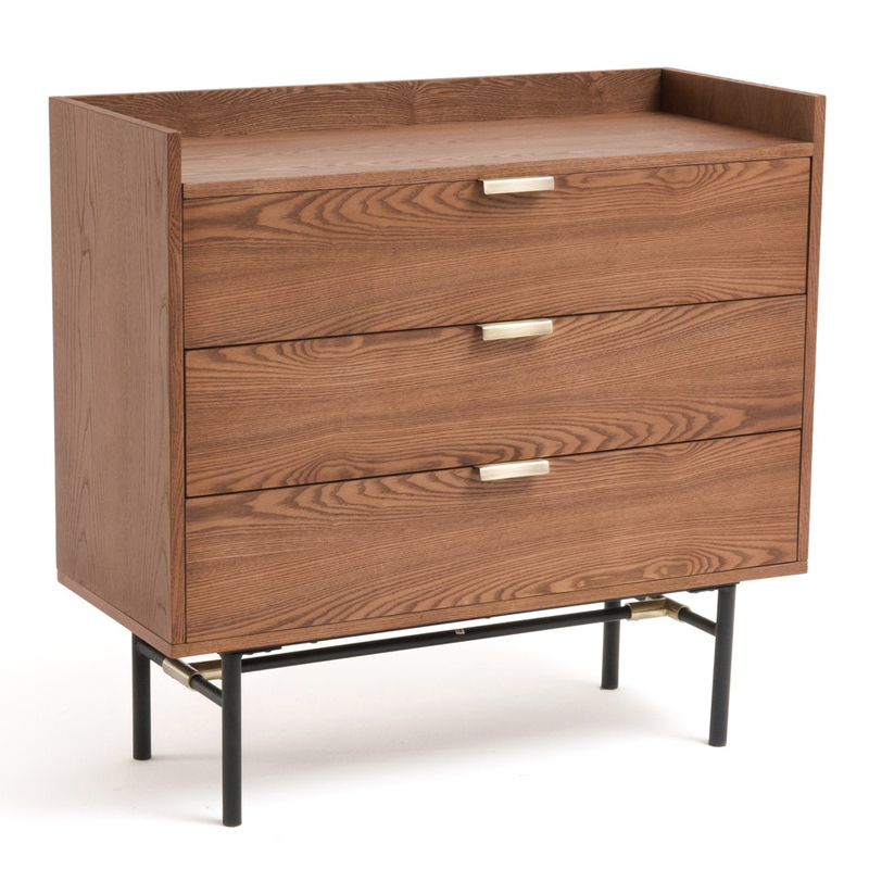 Комод с бортиками Torgny Chest of drawers Орех Латунь Комод с бортиками Torgny Chest of drawers Орех Латунь в Липецке | Loft Concept