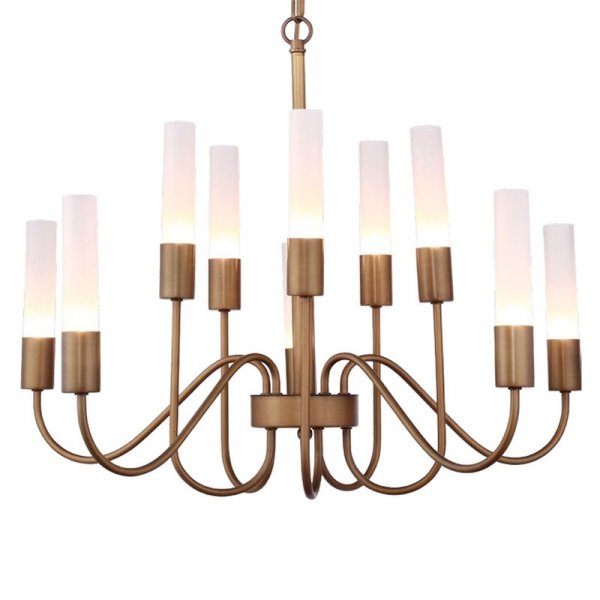 Люстра Loft Tube Chandelier 10 Темная бронза винтаж Люстра Loft Tube Chandelier 10 Темная бронза винтаж в Липецке | Loft Concept