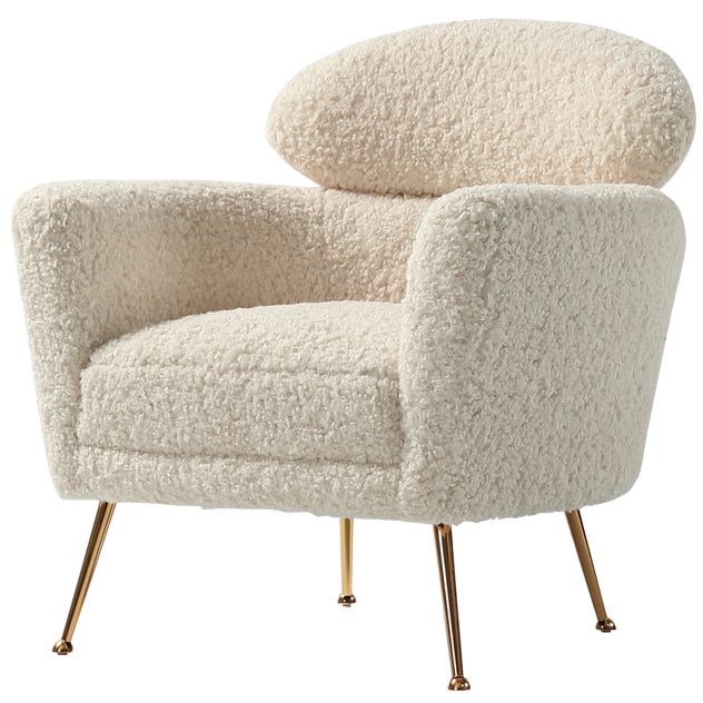 Кресло Milk Boucle Chair Молочный Золотой Кресло Milk Boucle Chair Молочный Золотой в Липецке | Loft Concept