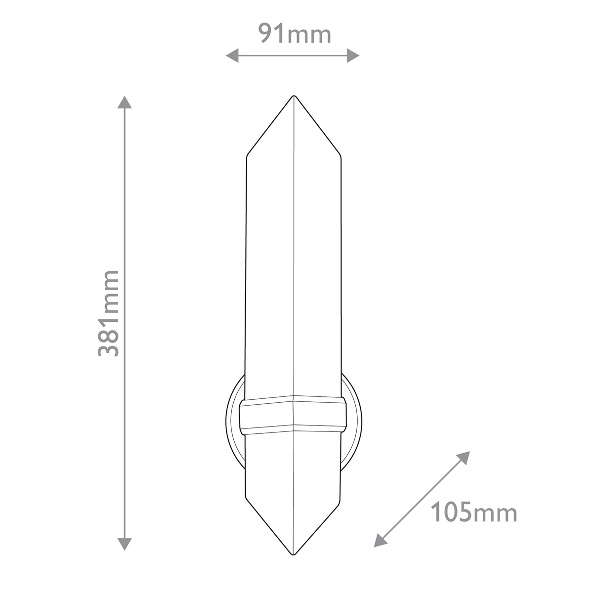 Бра черного цвета металлическое с вертикальным плафоном из алебстра Alora в Липецке